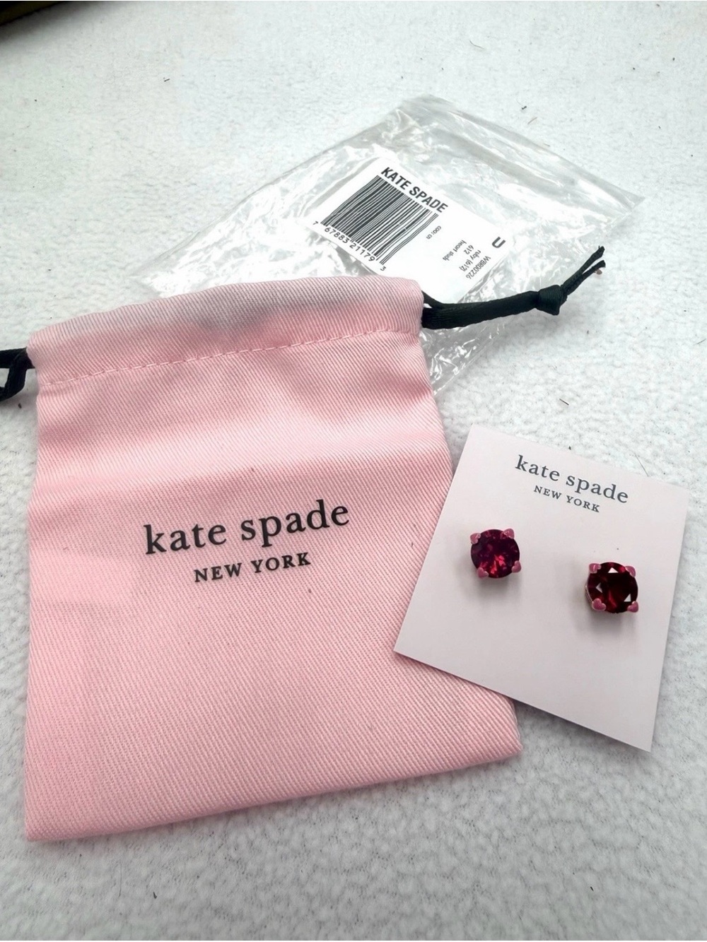 Kate Spade New York My Love Ruby Crystal Heart Prong Stud Earrings NWT WBR00226
